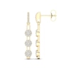 Thumbnail Image 1 of 1/3 CT. T.W. Multi-Diamond Trio Paper Clip Link Linear Drop Earrings in 10K Gold