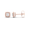 1/3 CT. T.W. Diamond Solitaire Cushion Bead Frame Stud Earrings in 10K Rose Gold