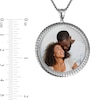 Thumbnail Image 3 of Engravable Photo Cuban Chain Frame Circle Pendant in Sterling Silver (1 Image and 4 Lines) - 22"