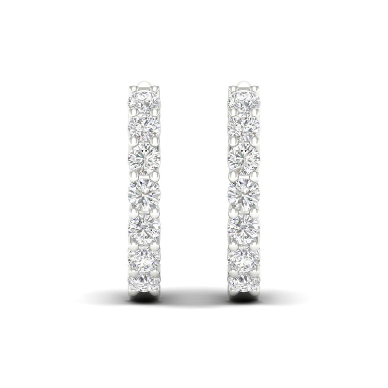 1 CT. T.W. Diamond Inside-Out Hoop Earrings in 10K White Gold
