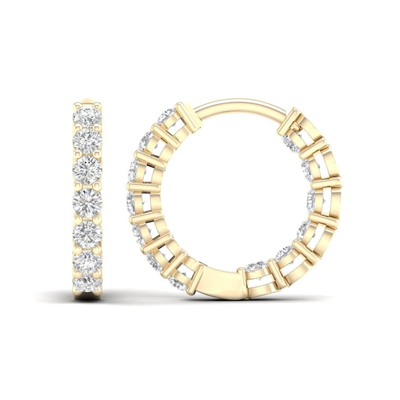 1 CT. T.w. Diamond Inside-Out Hoop Earrings in 10K Gold