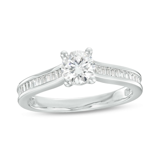 1 CT. T.w. Certified Diamond Engagement Ring in 14K White Gold (I/I1)
