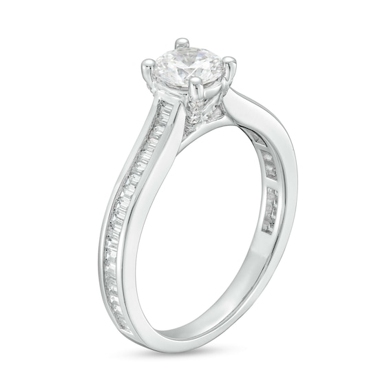 1 CT. T.w. Certified Diamond Engagement Ring in 14K White Gold (I/I1)