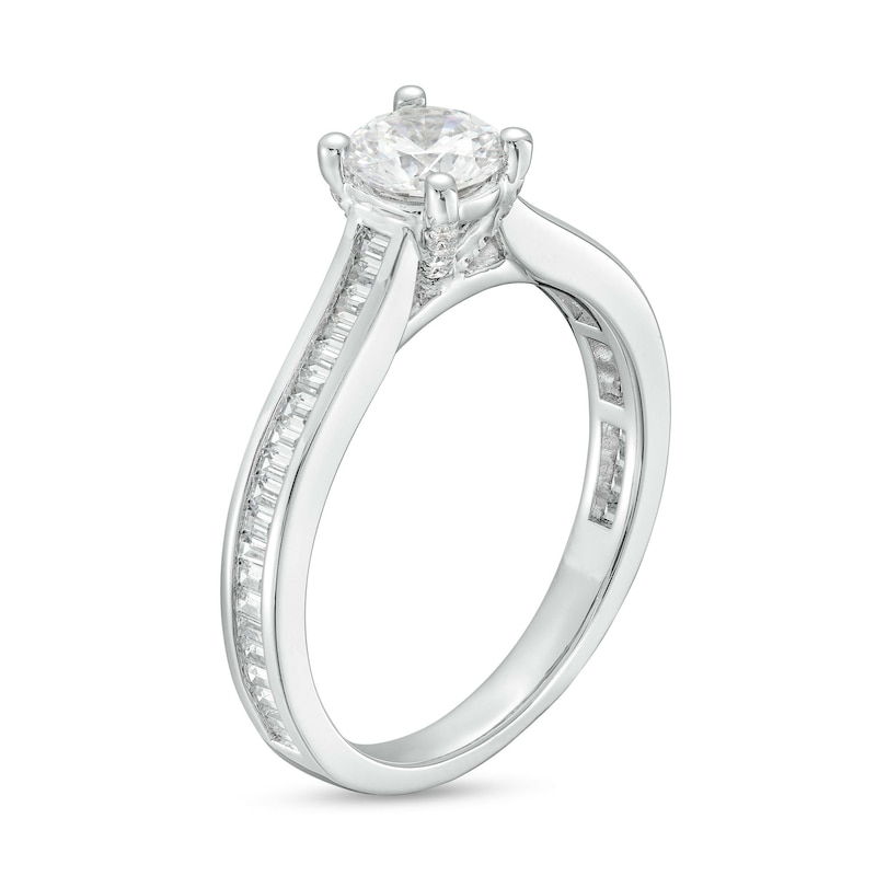 Main Image 3 of 1 CT. T.W. Certified Diamond Engagement Ring in 14K White Gold (I/I1)
