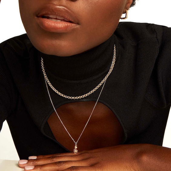 PDPAOLAâ¢ at Zales 4.0mm Rolo Chain Necklace in Solid Sterling Silver with 18K Gold Plate â 19.69"
