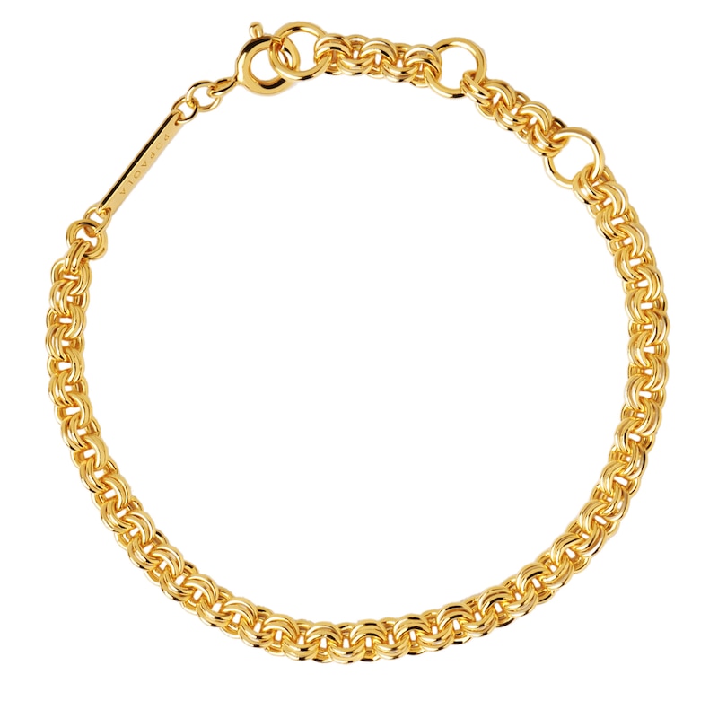 PDPAOLA™ at Zales 4.0mm Rolo Chain Bracelet in Solid Sterling Silver  with 18K Gold Plate – 7.68"