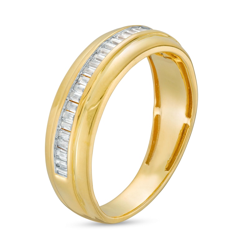 Main Image 3 of 1/2 CT. T.W. Baguette Diamond Wedding Band in 10K Gold