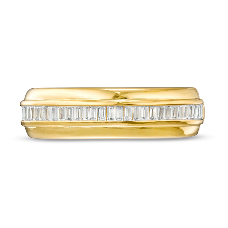Main Image 4 of 1/2 CT. T.W. Baguette Diamond Wedding Band in 10K Gold