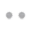 Thumbnail Image 2 of 1/8 CT. T.W. Diamond Flower Stud Earrings in 10K White Gold