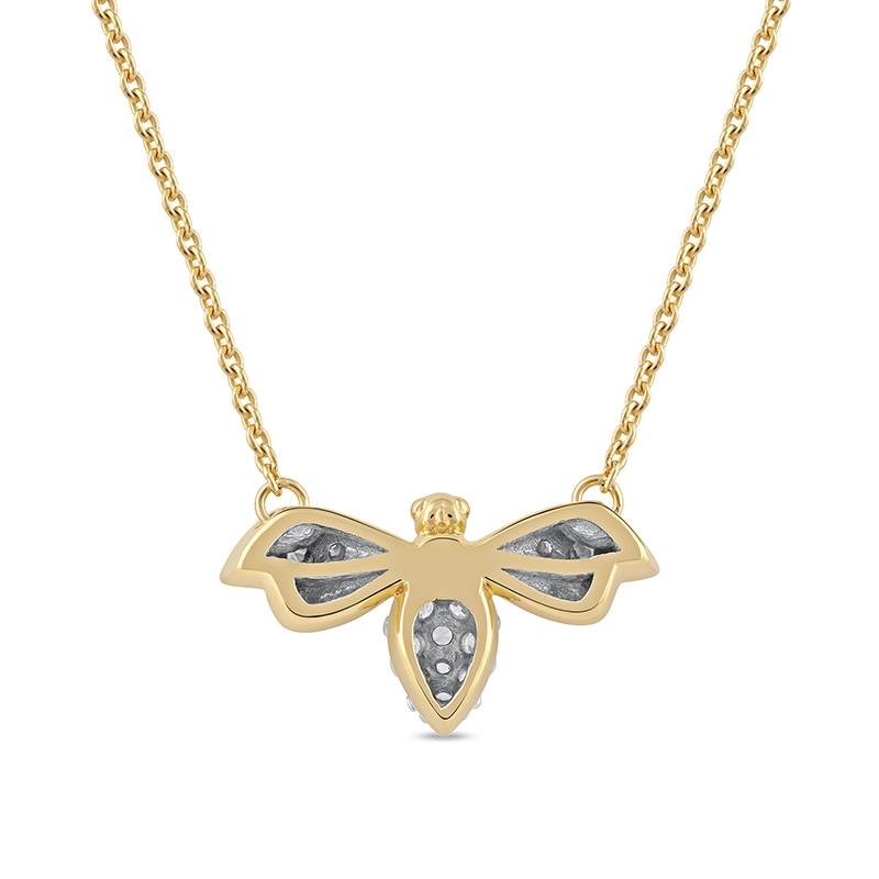 Main Image 3 of 1/15 CT. T.W. Diamond Bumblebee Necklace in Sterling Silver with 14K Gold Plate