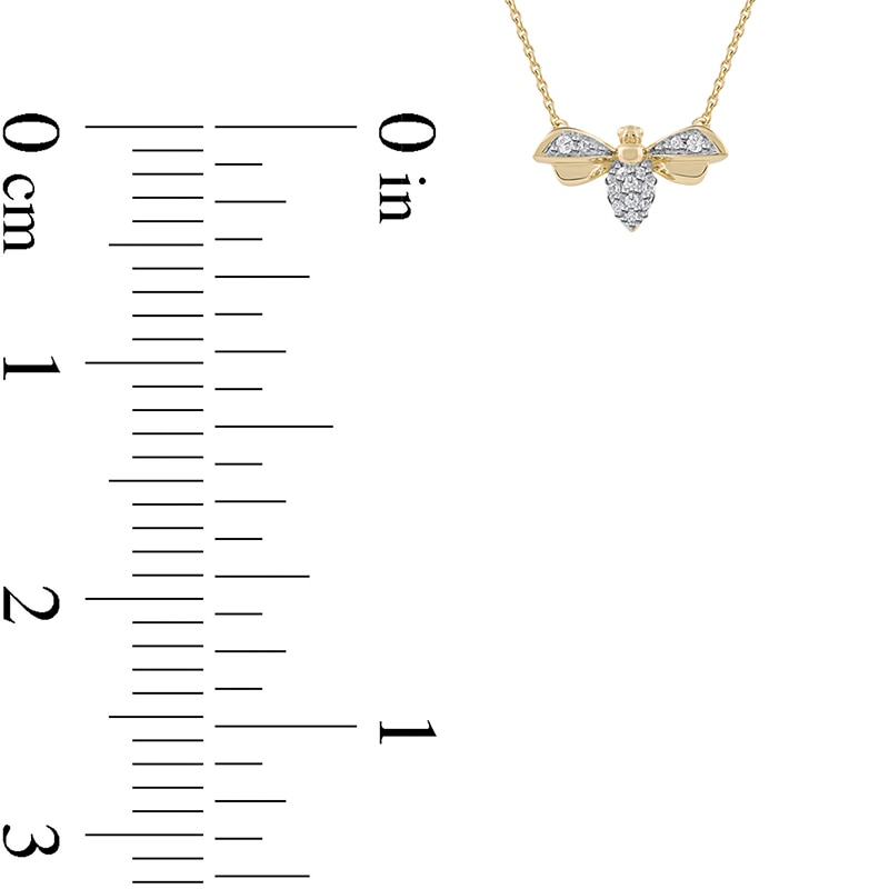 Main Image 4 of 1/15 CT. T.W. Diamond Bumblebee Necklace in Sterling Silver with 14K Gold Plate