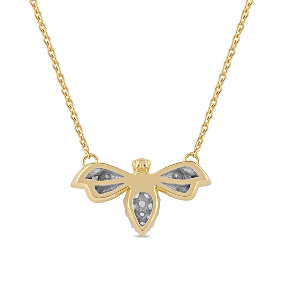 1/15 CT. T.w. Diamond Bumblebee Necklace in Sterling Silver with 14K Gold Plate