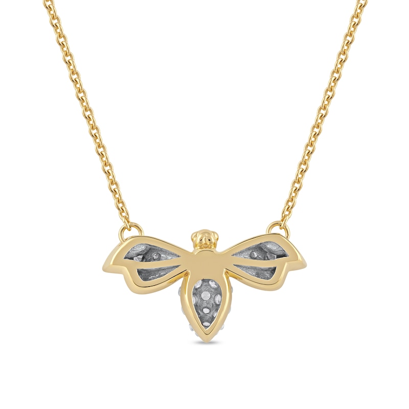 Main Image 3 of 1/15 CT. T.W. Diamond Bumblebee Necklace in Sterling Silver with 14K Gold Plate