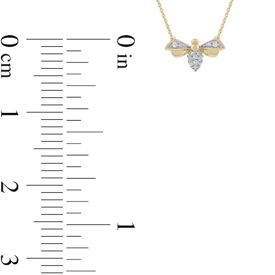 1/15 CT. T.w. Diamond Bumblebee Necklace in Sterling Silver with 14K Gold Plate