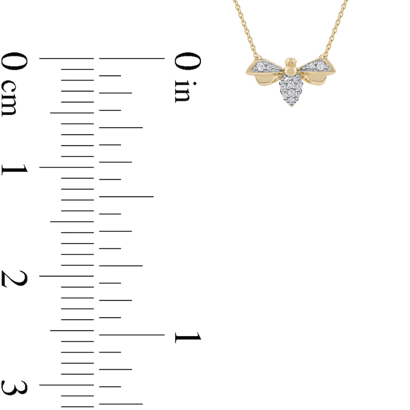 Main Image 4 of 1/15 CT. T.W. Diamond Bumblebee Necklace in Sterling Silver with 14K Gold Plate