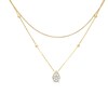 Thumbnail Image 1 of 1/6 CT. T.W. Pear-Shaped Multi-Diamond Double Strand Bead Station Necklace in 10K Gold - 16.5"