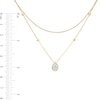 Thumbnail Image 3 of 1/6 CT. T.W. Pear-Shaped Multi-Diamond Double Strand Bead Station Necklace in 10K Gold - 16.5"