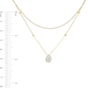 Thumbnail Image 2 of 1/6 CT. T.W. Pear-Shaped Multi-Diamond Double Strand Bead Station Necklace in 10K Gold - 16.5"