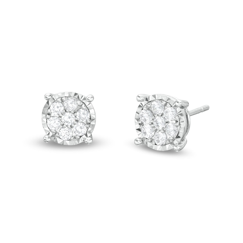 Main Image 1 of 1/2 CT. T.W. Multi-Diamond Stud Earrings in 10K White Gold