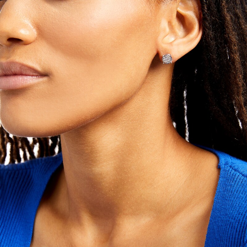 Main Image 2 of 1/2 CT. T.W. Multi-Diamond Stud Earrings in 10K White Gold