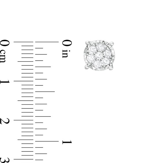 1/2 CT. T.w. Multi-Diamond Stud Earrings in 10K White Gold