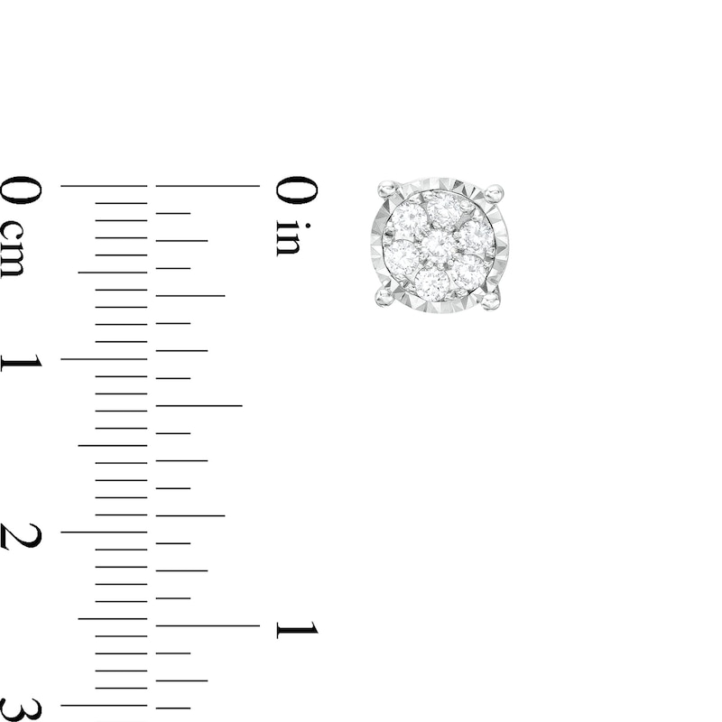 Main Image 3 of 1/2 CT. T.W. Multi-Diamond Stud Earrings in 10K White Gold