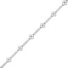 Thumbnail Image 1 of 2 CT. T.W. Diamond Alternating Line Bracelet in 10K White Gold – 7.25"