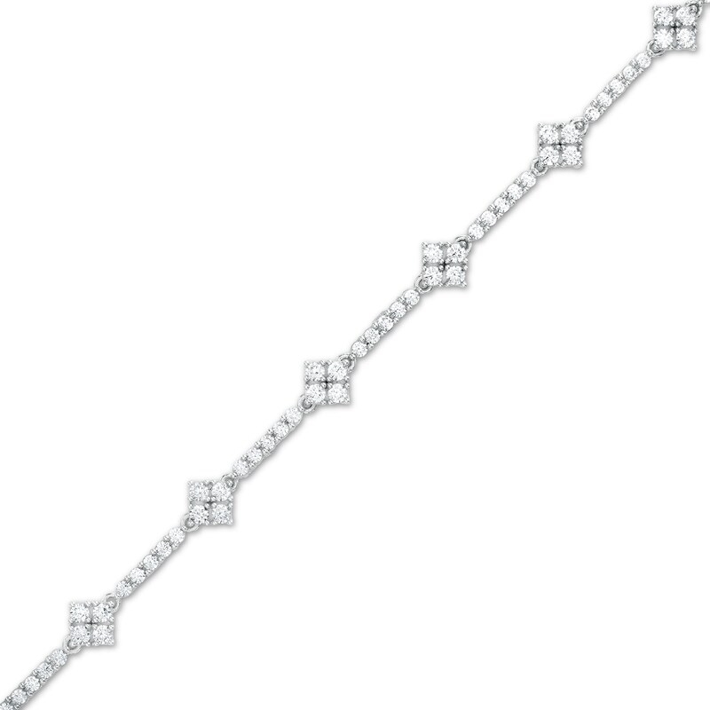 Main Image 1 of 2 CT. T.W. Diamond Alternating Line Bracelet in 10K White Gold – 7.25"