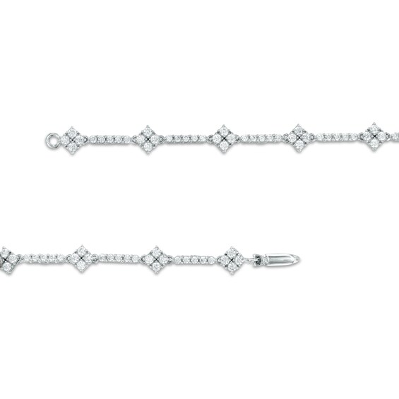 2 CT. T.w. Diamond Alternating Line Bracelet in 10K White Gold â 7.25"