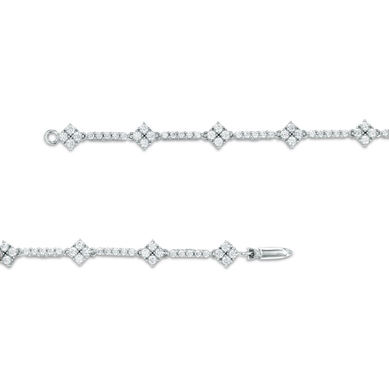 2 CT. T.W. Diamond Alternating Line Bracelet in 10K White Gold – 7.25"