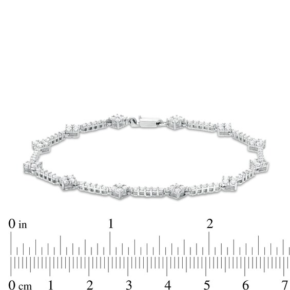 2 CT. T.w. Diamond Alternating Line Bracelet in 10K White Gold â 7.25"