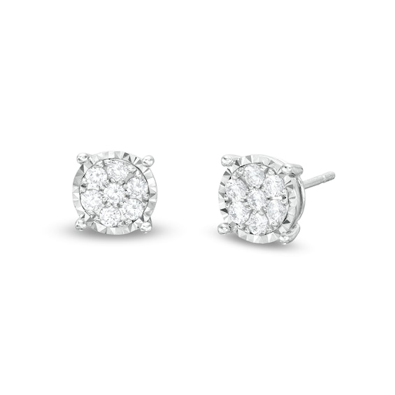 1/4 CT. T.w. Multi-Diamond Stud Earrings in 10K White Gold
