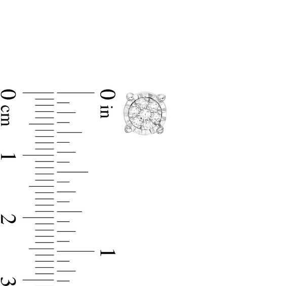 1/4 CT. T.w. Multi-Diamond Stud Earrings in 10K White Gold