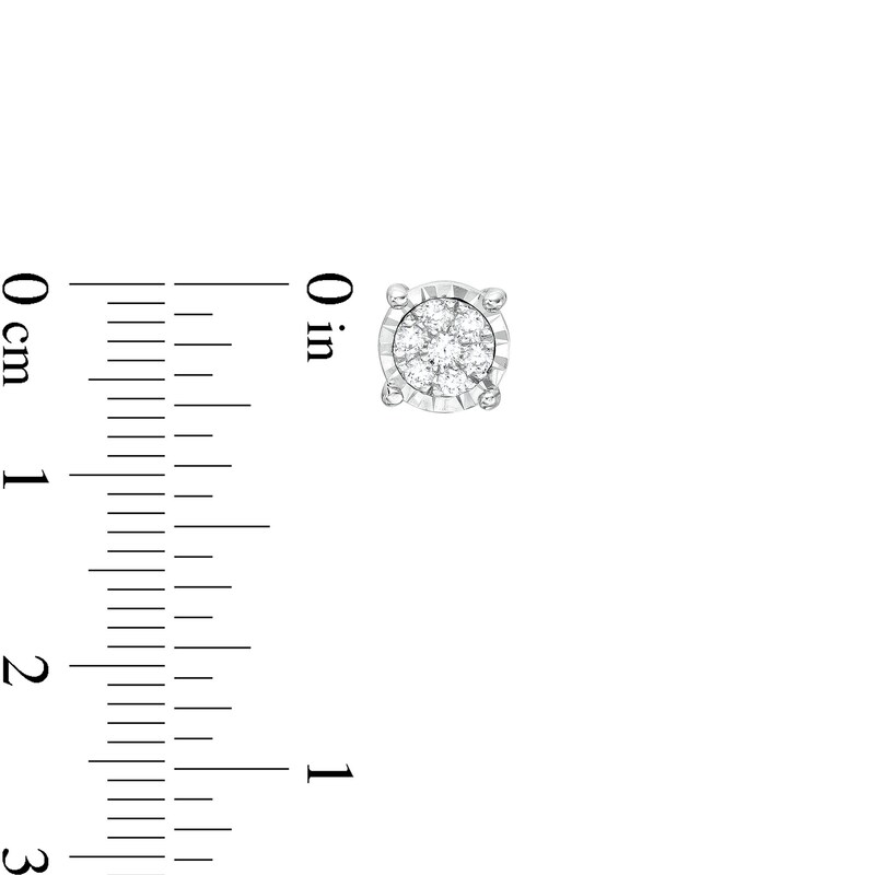 Main Image 3 of 1/4 CT. T.W. Multi-Diamond Stud Earrings in 10K White Gold
