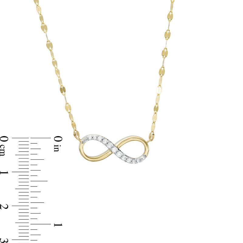 Main Image 3 of 1/6 CT. T.W. Diamond Infinity Loop Necklace in 10K Gold