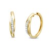 Thumbnail Image 1 of 1/4 CT. T.W. Diamond Bypass Hoop Earrings in 10K Gold
