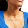 Thumbnail Image 2 of 1/6 CT. T.W. Cushion-Shaped Multi-Diamond Frame Double Strand Necklace in 10K Gold - 16.5"