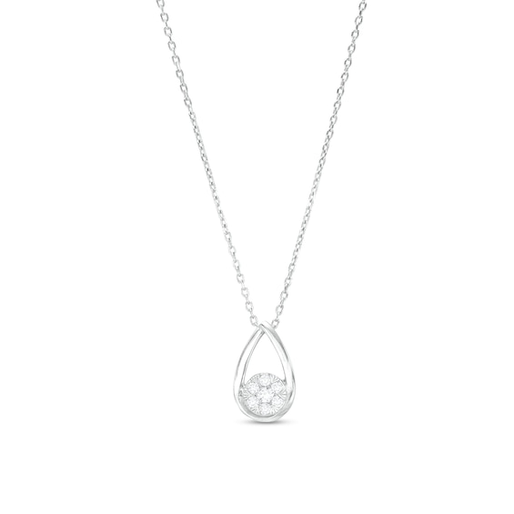 1/5 CT. T.w. Multi-Diamond Pear-Shaped Outline Pendant in 10K Gold
