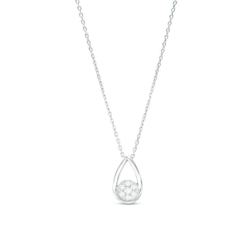 Main Image 1 of 1/5 CT. T.W. Multi-Diamond Pear-Shaped Outline Pendant in 10K Gold