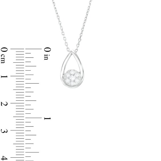 1/5 CT. T.w. Multi-Diamond Pear-Shaped Outline Pendant in 10K Gold