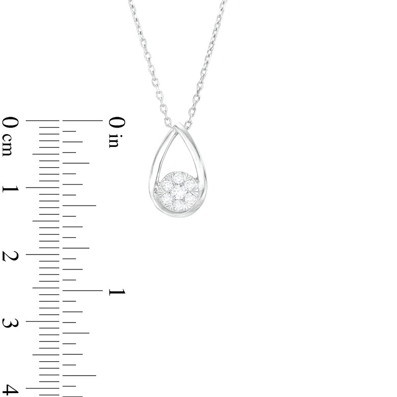 Main Image 3 of 1/5 CT. T.W. Multi-Diamond Pear-Shaped Outline Pendant in 10K Gold