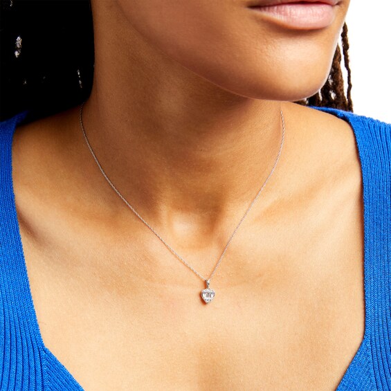1/4 CT. T.w. Heart-Shaped Multi-Diamond Pendant in 10K White Gold