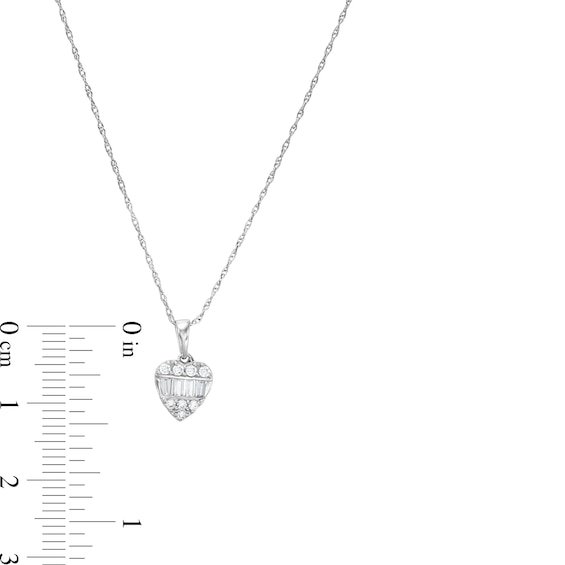 1/4 CT. T.w. Heart-Shaped Multi-Diamond Pendant in 10K White Gold