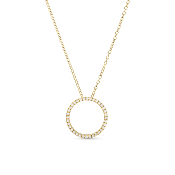1/6 CT. T.w. Diamond Circle Outline Pendant in 10K Gold