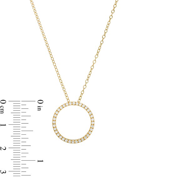 1/6 CT. T.w. Diamond Circle Outline Pendant in 10K Gold