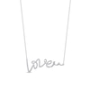 Thumbnail Image 1 of 1/20 CT. T.W. Diamond "Love" Cursive Curly Script Necklace in Sterling Silver