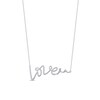 Thumbnail Image 1 of 1/20 CT. T.W. Diamond &quot;Love&quot; Cursive Curly Script Necklace in Sterling Silver