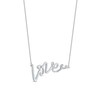 Thumbnail Image 2 of 1/20 CT. T.W. Diamond &quot;Love&quot; Cursive Curly Script Necklace in Sterling Silver
