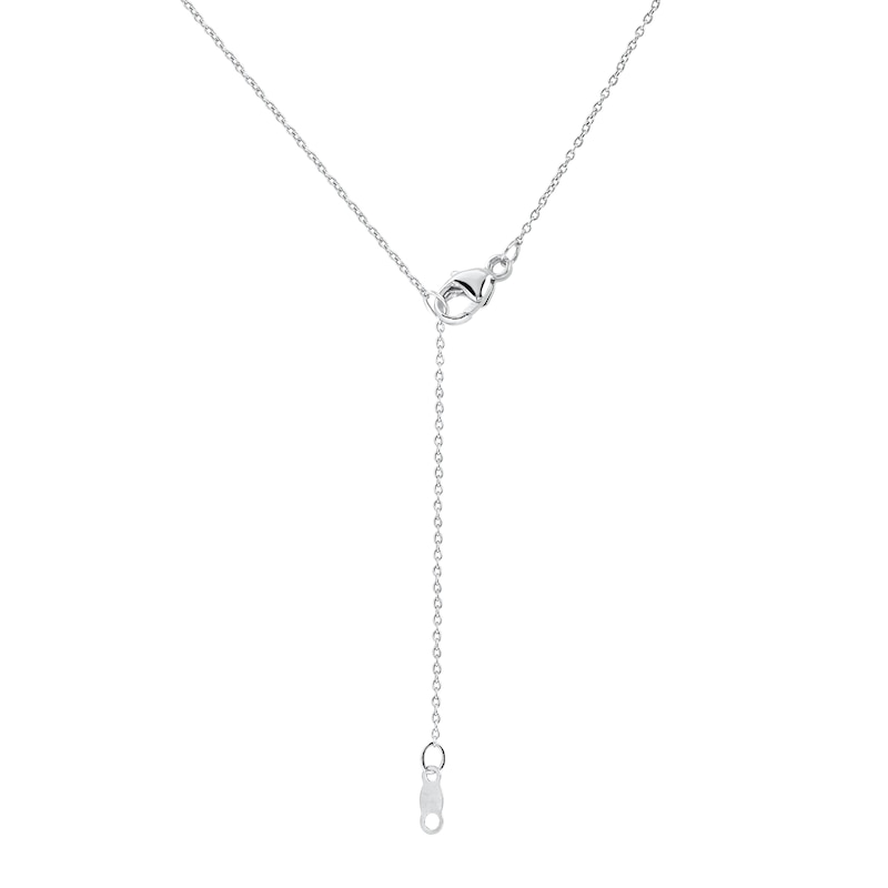 Main Image 3 of 1/20 CT. T.W. Diamond &quot;Love&quot; Cursive Curly Script Necklace in Sterling Silver