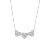 Thumbnail Image 1 of 1/6 CT. T.W. Diamond Triple Heart Bead Frame Necklace in Sterling Silver